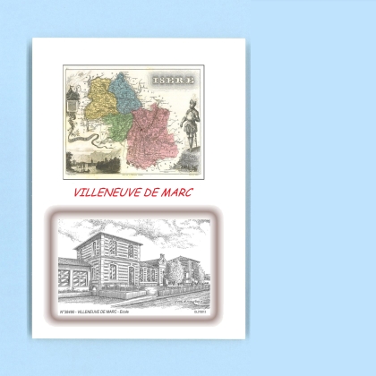 Cartes Postales impression Noir avec dpartement sur la ville de VILLENEUVE DE MARC Titre : ecole