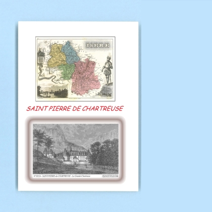 Cartes Postales impression Noir avec dpartement sur la ville de ST PIERRE DE CHARTREUSE Titre : la grande chartreuse