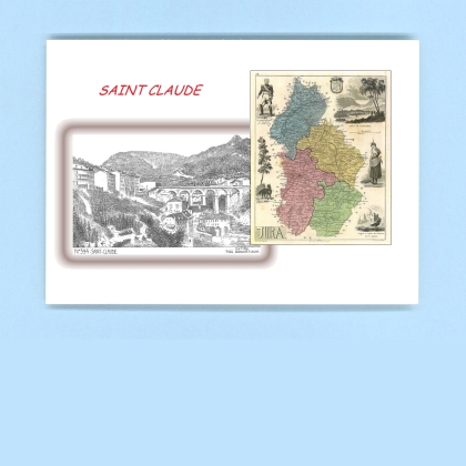Cartes Postales impression Noir avec dpartement sur la ville de ST CLAUDE Titre : vue