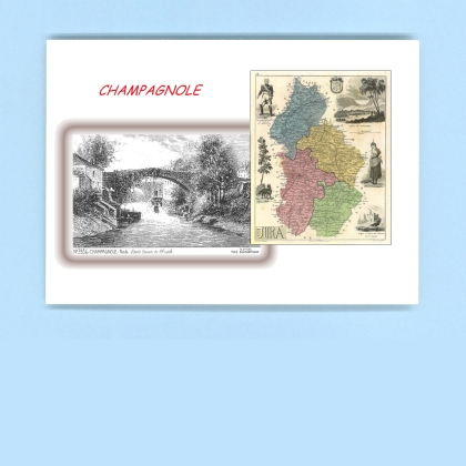 Cartes Postales impression Noir avec dpartement sur la ville de CHAMPAGNOLE Titre : ponts