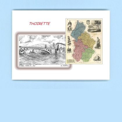 Cartes Postales impression Noir avec dpartement sur la ville de THOIRETTE Titre : pont