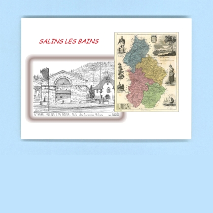 Cartes Postales impression Noir avec dpartement sur la ville de SALINS LES BAINS Titre : porte des anciennes salines
