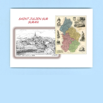 Cartes Postales impression Noir avec dpartement sur la ville de ST JULIEN SUR SURAN Titre : vue