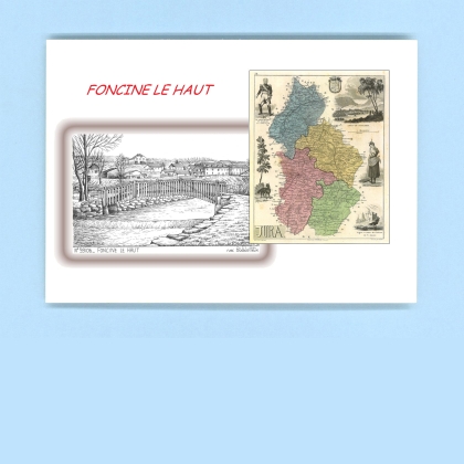 Cartes Postales impression Noir avec dpartement sur la ville de FONCINE LE HAUT Titre : vue