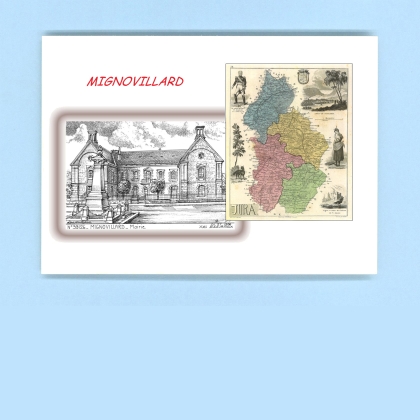 Cartes Postales impression Noir avec dpartement sur la ville de MIGNOVILLARD Titre : mairie