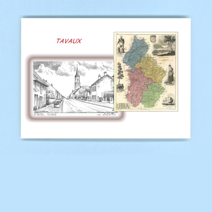Cartes Postales impression Noir avec dpartement sur la ville de TAVAUX Titre : vue