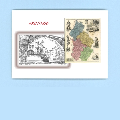 Cartes Postales impression Noir avec dpartement sur la ville de ARINTHOD Titre : vue