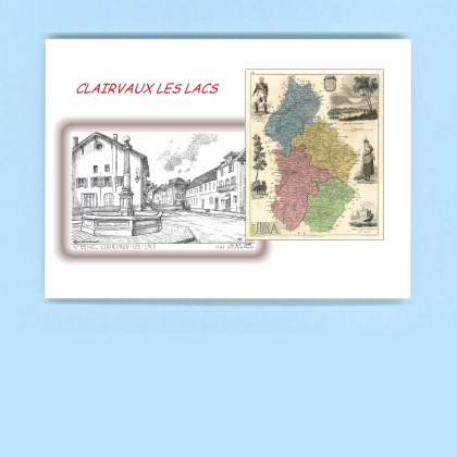 Cartes Postales impression Noir avec dpartement sur la ville de CLAIRVAUX LES LACS Titre : vue
