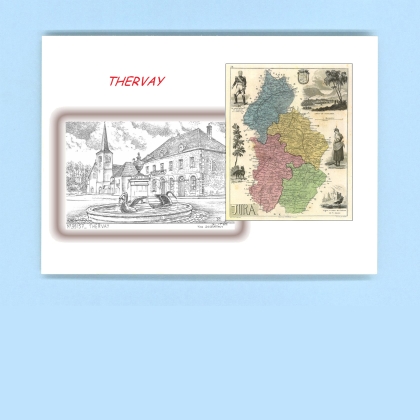 Cartes Postales impression Noir avec dpartement sur la ville de THERVAY Titre : vue