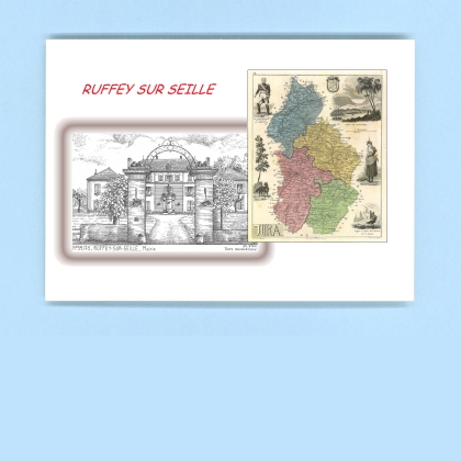 Cartes Postales impression Noir avec dpartement sur la ville de RUFFEY SUR SEILLE Titre : mairie