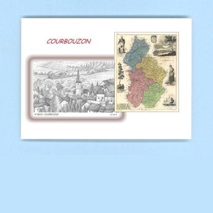 Cartes Postales impression Noir avec dpartement sur la ville de COURBOUZON Titre : vue
