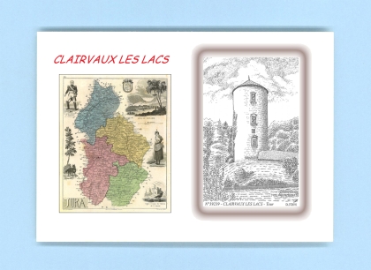 Cartes Postales impression Noir avec dpartement sur la ville de CLAIRVAUX LES LACS Titre : tour