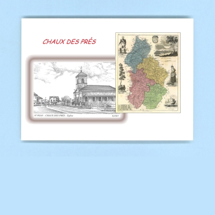 Cartes Postales impression Noir avec dpartement sur la ville de CHAUX DES PRES Titre : eglise
