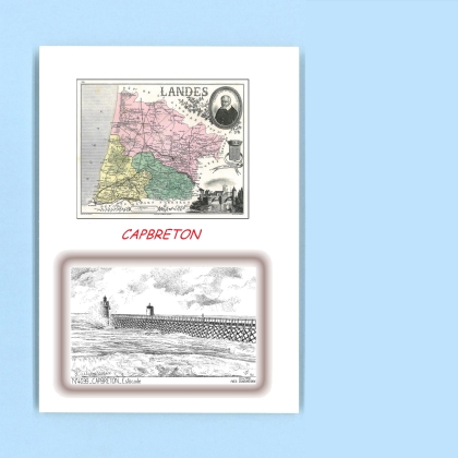 Cartes Postales impression Noir avec dpartement sur la ville de CAPBRETON Titre : estacade