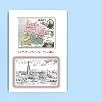 Cartes Postales impression Noir avec dpartement sur la ville de ST VINCENT DE PAUL Titre : vue