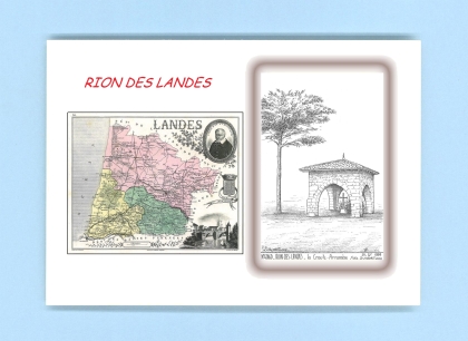 Cartes Postales impression Noir avec dpartement sur la ville de RION DES LANDES Titre : la croutz arramere