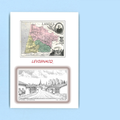 Cartes Postales impression Noir avec dpartement sur la ville de LEVIGNACQ Titre : vue
