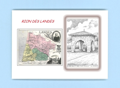 Cartes Postales impression Noir avec dpartement sur la ville de RION DES LANDES Titre : croutz a rameyres