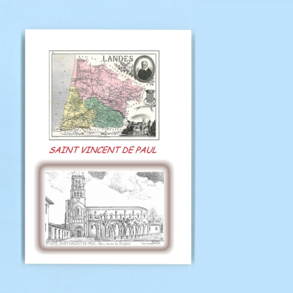 Cartes Postales impression Noir avec dpartement sur la ville de ST VINCENT DE PAUL Titre : notre dame de buglose
