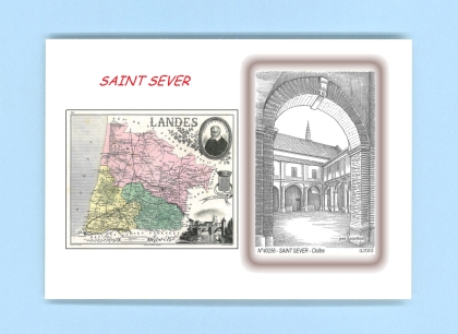 Cartes Postales impression Noir avec dpartement sur la ville de SAINT SEVER Titre : cloitre