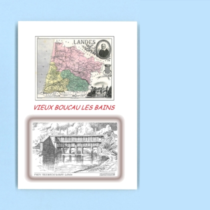 Cartes Postales impression Noir avec dpartement sur la ville de VIEUX BOUCAU LES BAINS Titre : la riviere