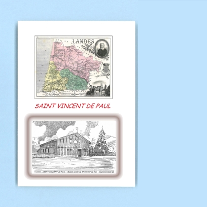 Cartes Postales impression Noir avec dpartement sur la ville de ST VINCENT DE PAUL Titre : maison nat. st vincent de paul