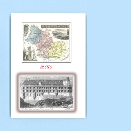 Cartes Postales impression Noir avec dpartement sur la ville de BLOIS Titre : chateau sous francois 1er