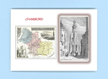 Cartes Postales impression Noir avec dpartement sur la ville de CHAMBORD Titre : belvedere