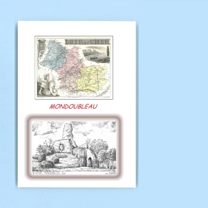 Cartes Postales impression Noir avec dpartement sur la ville de MONDOUBLEAU Titre : tour