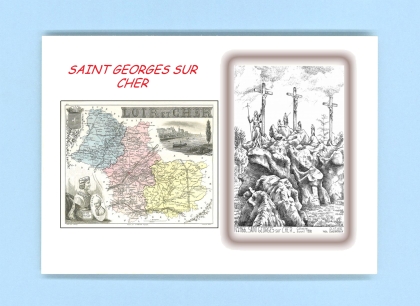 Cartes Postales impression Noir avec dpartement sur la ville de ST GEORGES SUR CHER Titre : calvaire 6 avril 1890