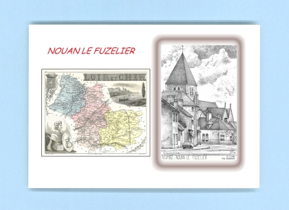 Cartes Postales impression Noir avec dpartement sur la ville de NOUAN LE FUZELIER Titre : vue
