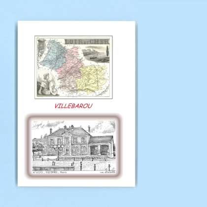 Cartes Postales impression Noir avec dpartement sur la ville de VILLEBAROU Titre : mairie