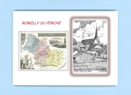 Cartes Postales impression Noir avec dpartement sur la ville de ROMILLY DU PERCHE Titre : vue