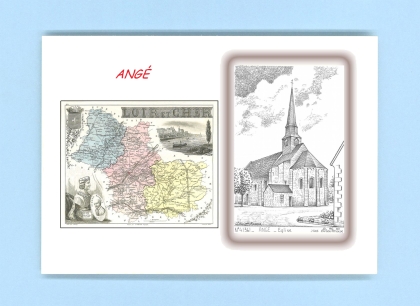 Cartes Postales impression Noir avec dpartement sur la ville de ANGE Titre : eglise