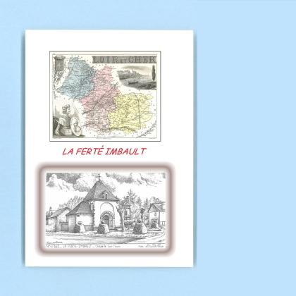 Cartes Postales impression Noir avec dpartement sur la ville de LA FERTE IMBAULT Titre : chapelle saint thaurin
