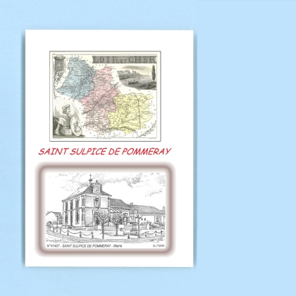 Cartes Postales impression Noir avec dpartement sur la ville de ST SULPICE DE POMMERAY Titre : mairie