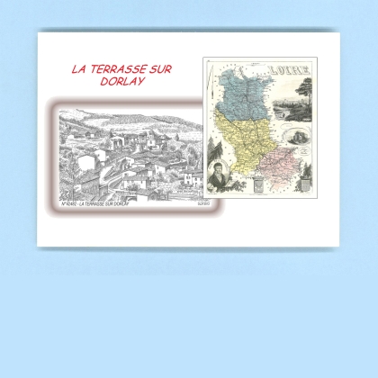 Cartes Postales impression Noir avec dpartement sur la ville de LA TERRASSE SUR DORLAY Titre : vue