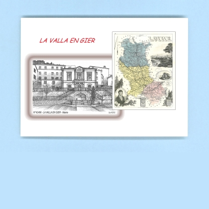Cartes Postales impression Noir avec dpartement sur la ville de LA VALLA EN GIER Titre : mairie