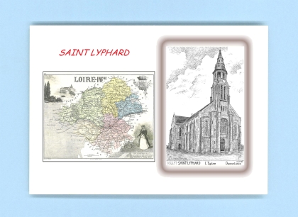 Cartes Postales impression Noir avec dpartement sur la ville de ST LYPHARD Titre : l eglise