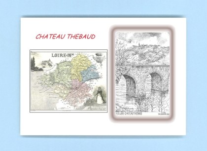 Cartes Postales impression Noir avec dpartement sur la ville de CHATEAU THEBAUD Titre : vue