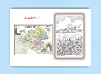 Cartes Postales impression Noir avec dpartement sur la ville de ABBARETZ Titre : vue