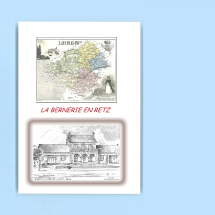 Cartes Postales impression Noir avec dpartement sur la ville de LA BERNERIE EN RETZ Titre : mairie