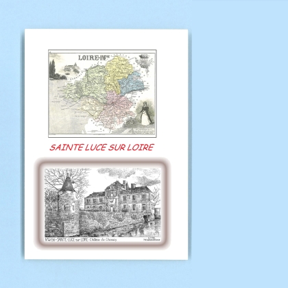 Cartes Postales impression Noir avec dpartement sur la ville de STE LUCE SUR LOIRE Titre : chateau du chassay
