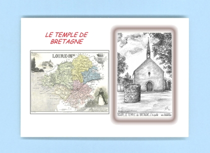 Cartes Postales impression Noir avec dpartement sur la ville de LE TEMPLE DE BRETAGNE Titre : chapelle