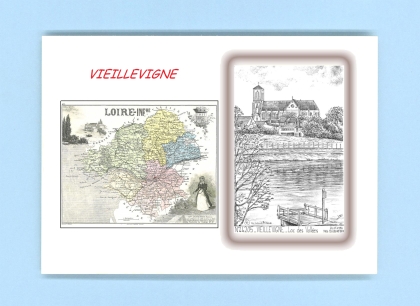Cartes Postales impression Noir avec dpartement sur la ville de VIEILLEVIGNE Titre : lac des vallees