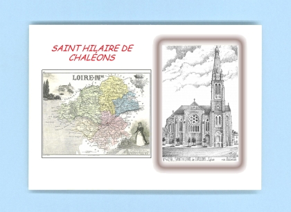 Cartes Postales impression Noir avec dpartement sur la ville de ST HILAIRE DE CHALEONS Titre : eglise