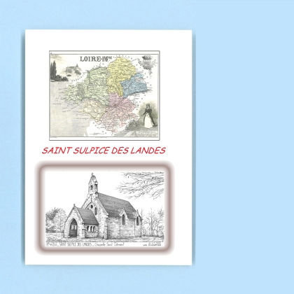 Cartes Postales impression Noir avec dpartement sur la ville de ST SULPICE DES LANDES Titre : chapelle st clement