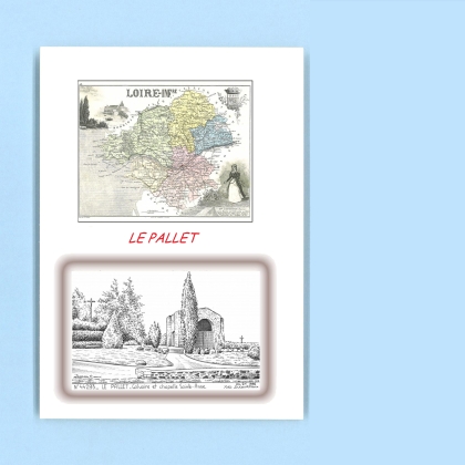 Cartes Postales impression Noir avec dpartement sur la ville de LE PALLET Titre : calvaire et chapelle ste anne