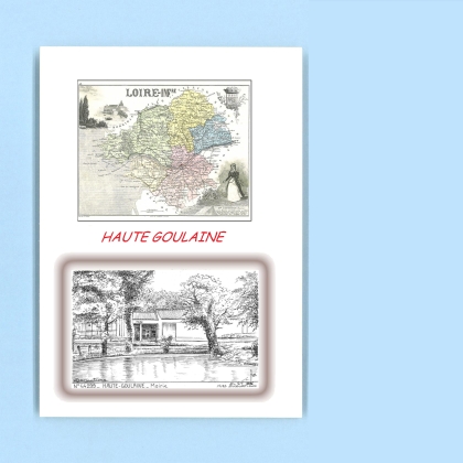 Cartes Postales impression Noir avec dpartement sur la ville de HAUTE GOULAINE Titre : mairie