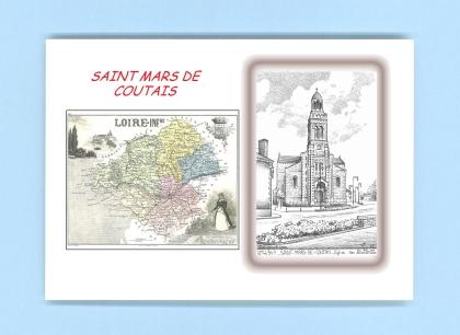 Cartes Postales impression Noir avec dpartement sur la ville de ST MARS DE COUTAIS Titre : eglise